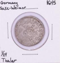1645 Germany Saxe-Weimar 1/24 Thaler Silver Coin