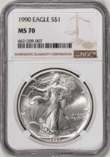 1990 $1 American Silver Eagle Coin NGC MS70