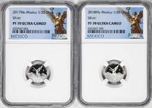 Lot of 2017-2018-Mo Mexico Proof 1/20 oz Silver Libertad Coins NGC PF70 Ultra Cameo
