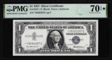 1957 $1 Silver Certificate Star Note Fr.1619* PMG Seventy Gem Uncirculated 70EPQ*
