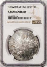 1886MO MH Mexico 8 Reales Silver Coin NGC Chopmarked