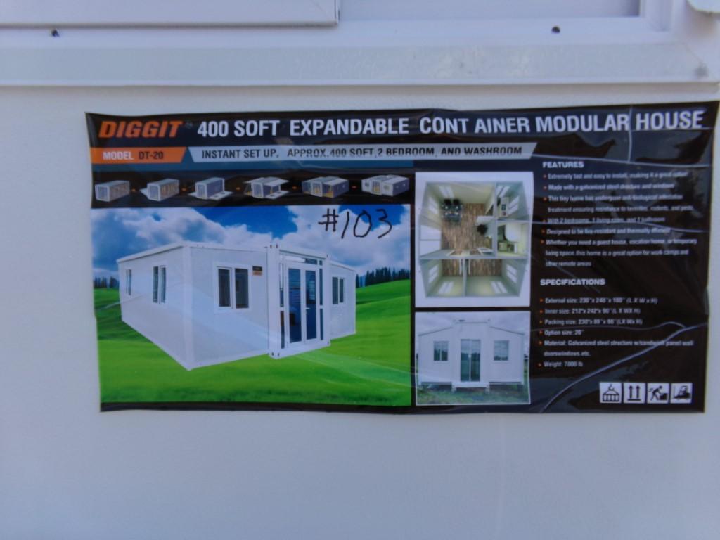 New Digit DT-20 Expandable Modular 2 Bedroom House with Bathroom, 400 Sq. F