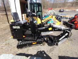 New AGT QS12R-Mini Excavator, Dozer Blade, With Thumb, With Gas Engine-Blac