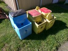 (2) Yellow Cattle Waterers, (1) Blue CAttle Waterer - Sells as a Group  (66