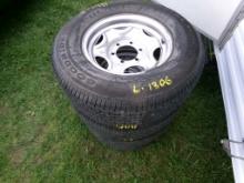 (4) 6-Lug Camper Wheels, 15'' w/Good Tires (5441)