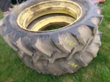 Pair of 6 Ply Tractor Tires off John Deere A, 14.9-38 on 13'' Rims (5073)