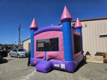 Pink 10' x 10' Castle Bounce House - Works Good  (6630)