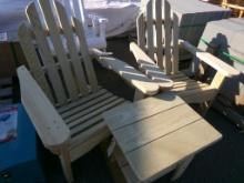 Unfinished Amish Made Set of (2) Adirondack Chairs (4482)
