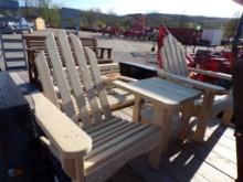 Unfinished Amish Made Set of (2) Adirondack Chairs (4481)