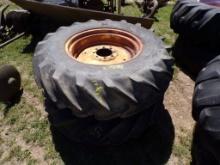 (2) 26'' John Deere Combine Wheels on Rough Tires (5658)