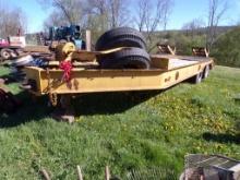 1968 Brown 20 Ton Equipment Trailer, Rolls Free Without Air, But Brakes Do
