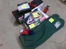 Group of Camping Equipment, Tent, Inverter, Boat Chairs, Fire Extinguisher(