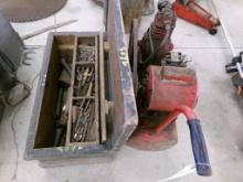 Wooden Tool Box with Contents and Forney Air Compressor (3072)