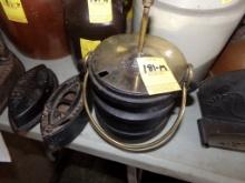 Antique Cast Iron Fireplace Starter, ''Smudge Pot'' w/Brass Top,  (Garage)