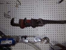 (2) Pipe Wrenches And A Crescent Wrench,  (Garage)