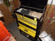 Black and Yellow 2 Pc. Tool Box, 3 Drawer Base, 6 Drawer Top, Little Bit of