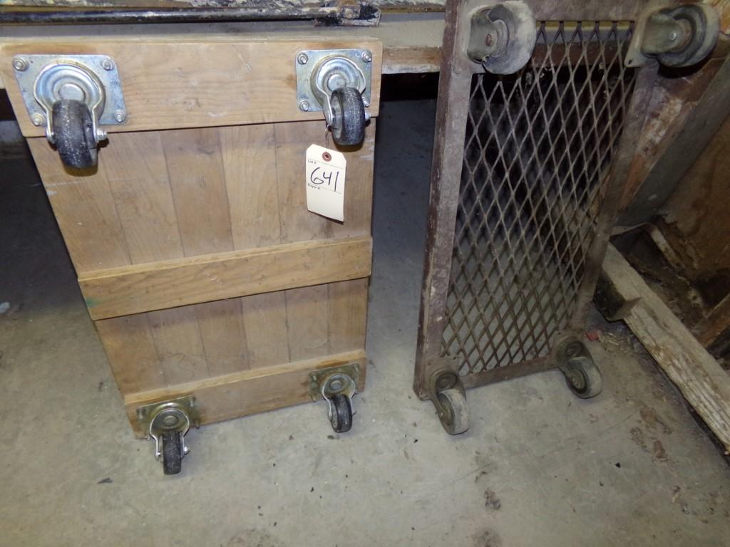 (2) Rolling Carts / Furniture Carts, One is Wood, Other Is Metal (Blanket R
