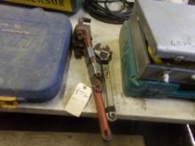 (3) Pipe Wrenches and (2) Crescent Wrenches (5 X Bid) (Bay 1)