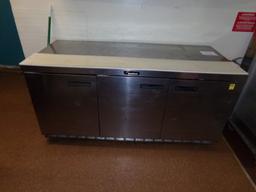 Delfield 3 Door Stainless Steel Cooler/Prep Station with 12'' Cutting Board