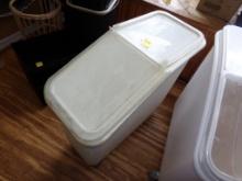 White, Poly, Commercial Rolling Storage Bin (Inside)