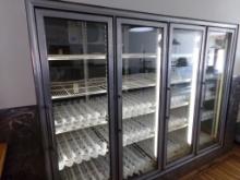 109'' x 86'' Walk In Cooler with 4 Glass Reach In Doors on Front with a Ful