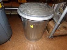 Large Galvanized Garbage Can Used as Flour Storage Bin