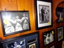 (4) Framed Black and White Yankees Pictures