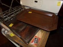(2) Wooden Serving Trays