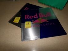 (2) Small Red Bull Tin Signs