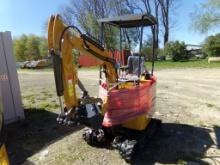 New AGT Industrial H15 Mini Excavator with Canopy, Stationary Thumb and Gra