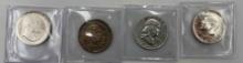 1926 Sesquicentennial, 1946 Booker T. Washington, 1949 Franklin, 1969S Kennedy (Proof). (4 Silver
