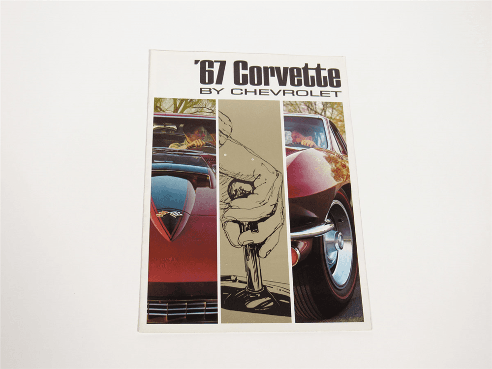 Very desirable 67 Corvette by Chevrolet 12-page color sales brochure.