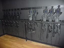 LASER TAG SYSTEM WITH (16) GUNS AND HEAD BANDS,
