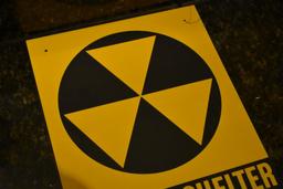 FALLOUT SHELTER SINGLE SIDED TIN, N.O.S. SIGN