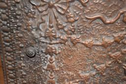 COPPER EMBOSED FIREPLACE COVER