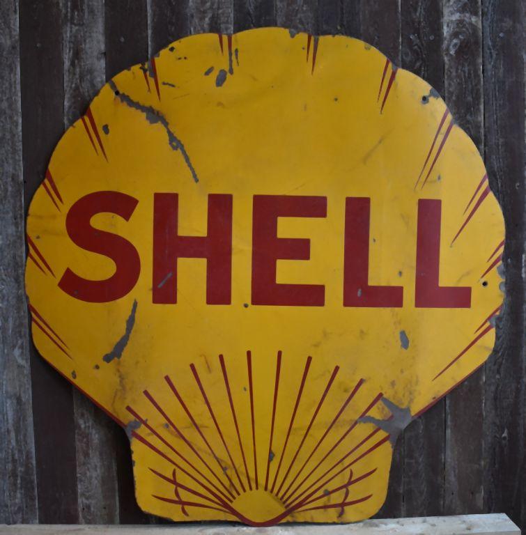 SHELL 1929 DOUBLE SIDED PORCELAIN SIGN, 42" x 42"
