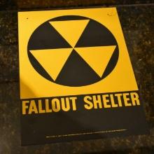 FALLOUT SHELTER SINGLE SIDED TIN, N.O.S. SIGN