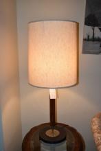 MCM MID CENTURY MODERN LAMP W/WALNUT FINISH COLUMN,