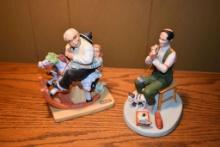 NORMAN ROCKWELL PORCELAIN FIGURINE MAN THREADING A