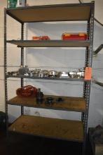 PARTICLE BOARD/METAL FIVE SHELF SHELVING UNIT WITH