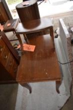 VINTAGE WOODEN END TABLE, 26" x 16",
