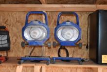 (2) SMART ELECTRIC WORK LIGHTS, LOCATED IN SHED
