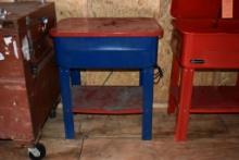 PARTS WASHER, RED/BLUE, APPROX. 20-3/4"D X 30-5/8"W