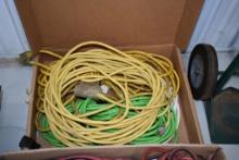 BOX W/ELECTRIC EXTENSION CORDS, (4)