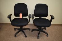 (2) CONFERENCE CHAIRS W/ARMS, BLACK FABRIC