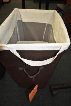 WIRE/CANVAS CLOTHES HAMPER WITH MESH BAG INSERT AND
