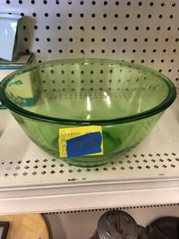 Green Glass Mixing Bowl