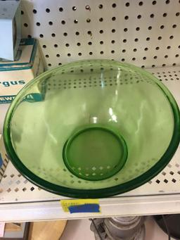 Green Glass Mixing Bowl
