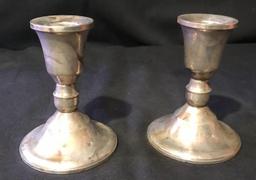 Sterling weighted candlestick holders-Duchin