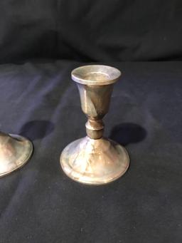 Sterling weighted candlestick holders-Duchin